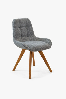 Esszimmerstuhl Massivholz blau-grau Stoffbezug bequem